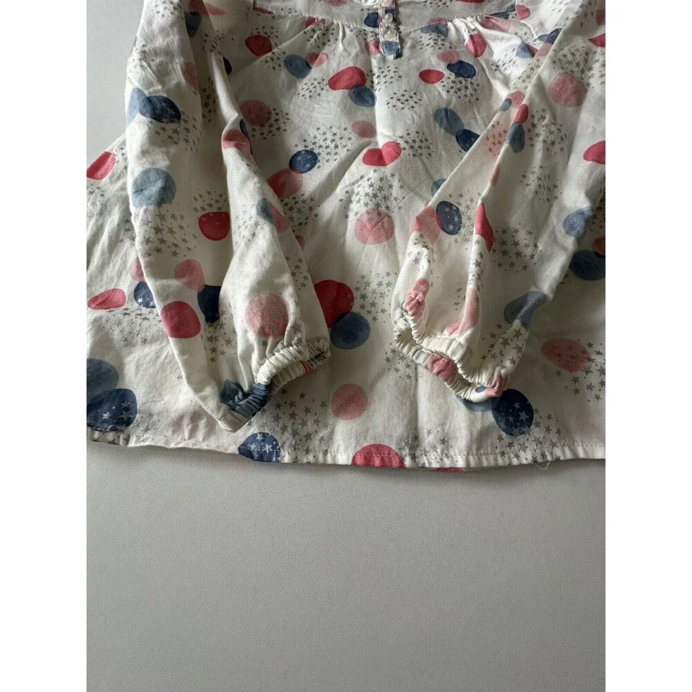 Gymboree Cozy Fairy Tale Polka Dot Star Swing Top Pink Blue Ivory 8 Cotton
